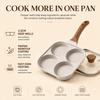 Deepened Divided Egg Frying Pan 4 Section Pancake Maker Aluminum Alloy Omelet Cooker Pan With Glass Lid For All Stoves