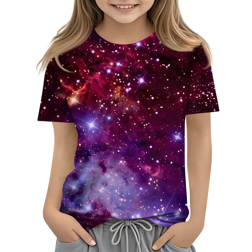 Kleinkind Mädchen Jungen Shirt Niedlich Sternenhimmel Bedruckte T-Shirts Kinder Shirts 1-15 Jahre