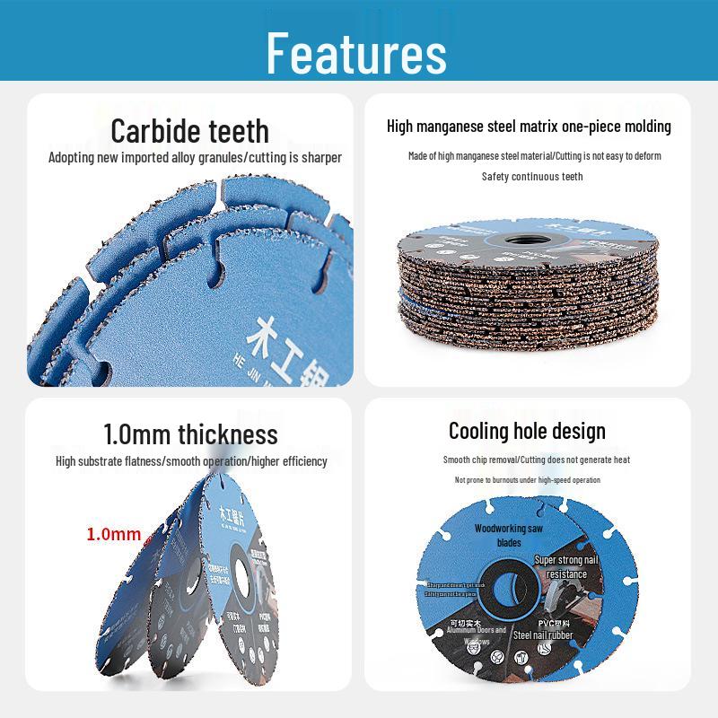 Multipurpose Alloy Saw Blade for Wood, Aluminum, PVC, and Rubber Cutting