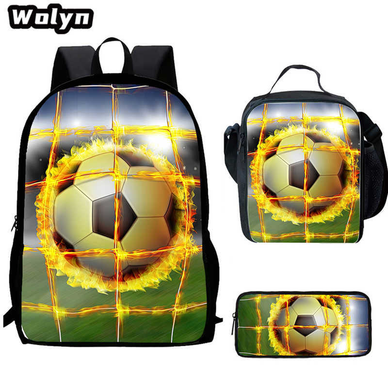 Football School Bag High Definition Waterproof Printing Multi-Functional Load Reduction Ridge Backpack