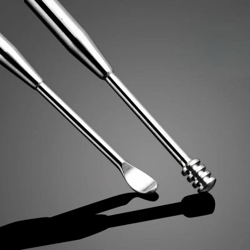 Curățător Dublu pentru Îndepărtarea Cerumenului Auricular, Remover Dublu pentru Ceară Auriculară, Curățare 360°, Instrumente pentru Îngrijirea Urechilor din Oțel Inoxidabil
