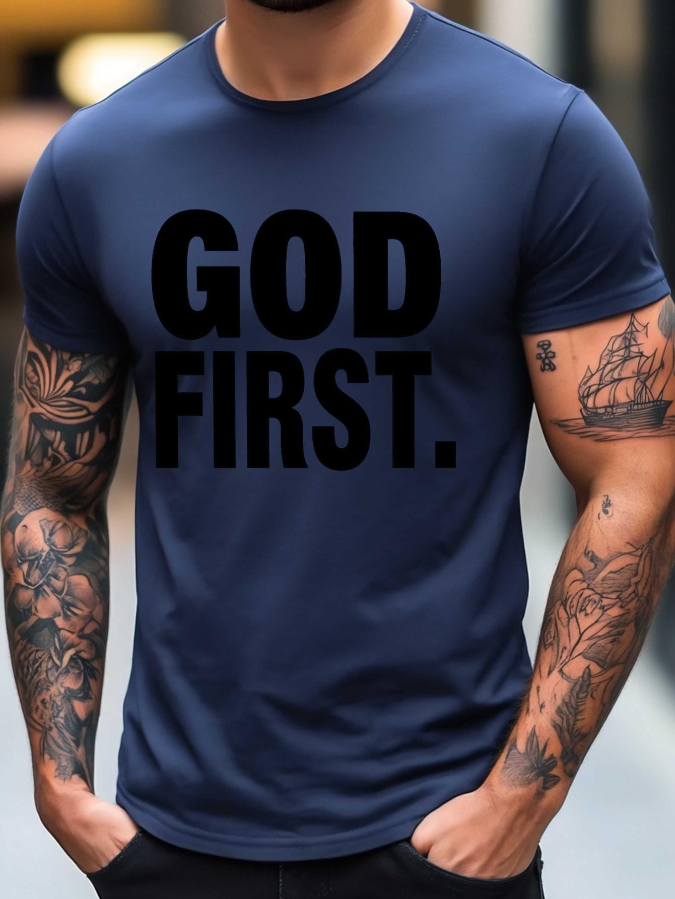 God First Graphic T-shirt - Black Cotton Blend XXXL