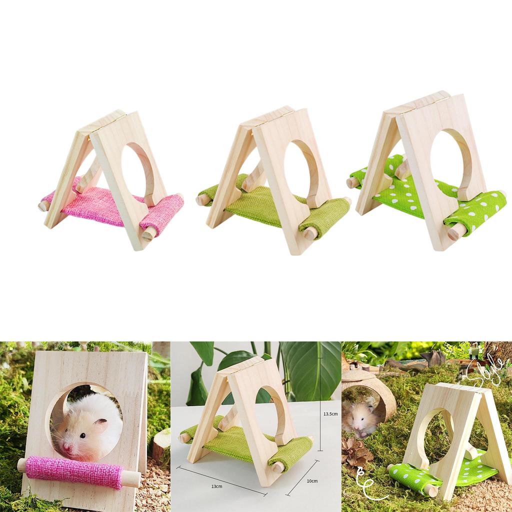 Cozy Wooden Hamster Bed Hideout Tunnel Soft Resting Place for Small Animals Cage Activity Toy