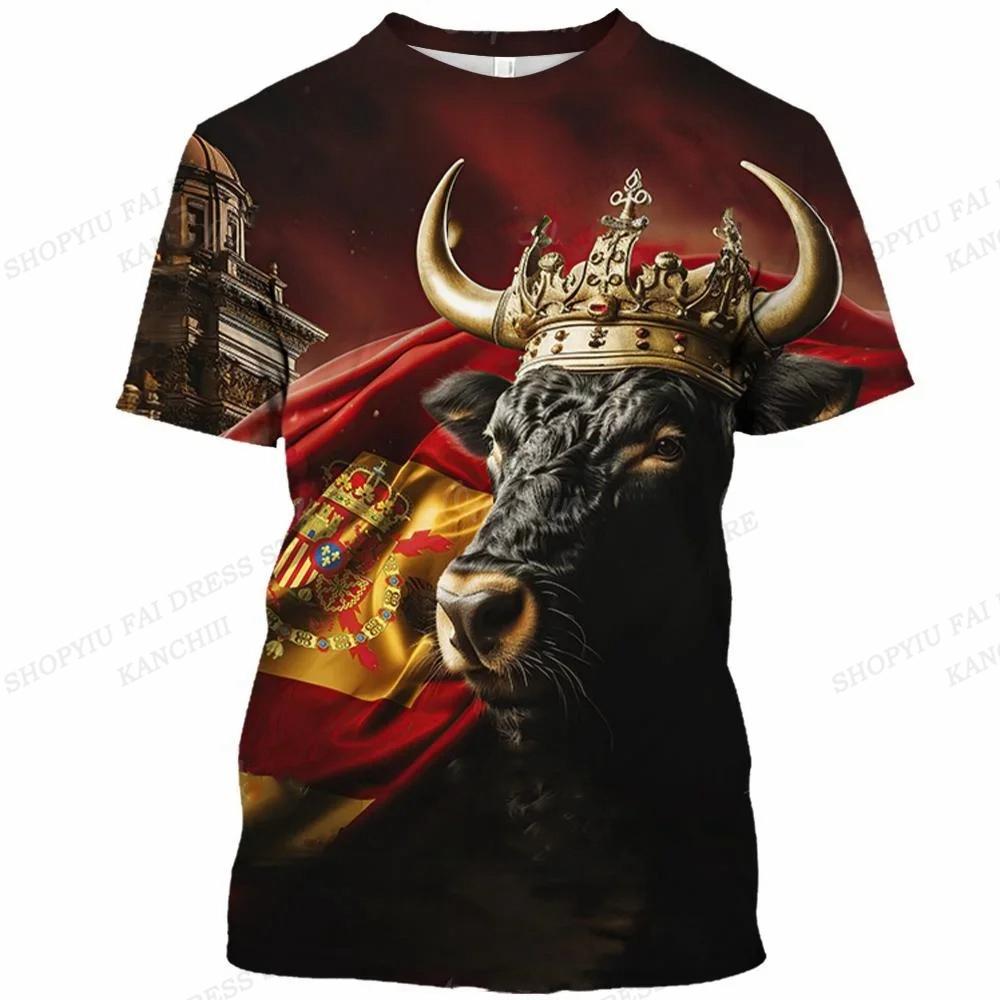 Xr 01 Zomer Heren T-shirt Spaanse Stierengevecht 3D Print T-shirt Mannen Vrouwen Mode T-shirts Kinderen Jongens T-shirt Korte Mouw Tops Tees Dier L