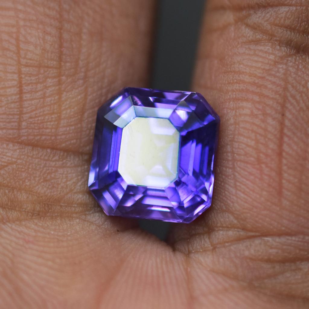 5.90 Ct Natural Purple Tanzanite Perfect Square Cut CERTIFIED Loose Gemstone