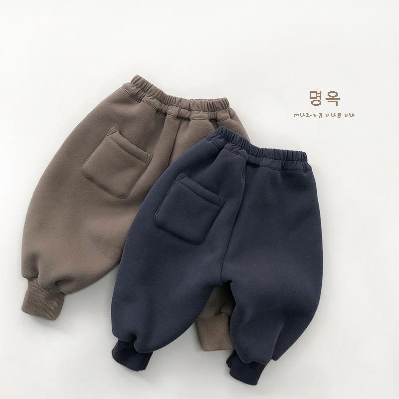 Casual Fleece Lined Thick Warm Winter Sweatpants For Unisex Little Kids