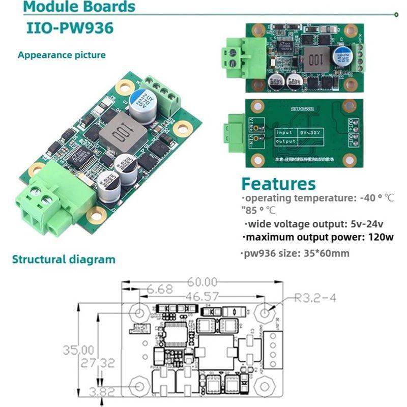 Buck-Boost Regulator Module Buck-Boost High-Power Regulator Module For Input Voltage: 9-36V 5V10A Output