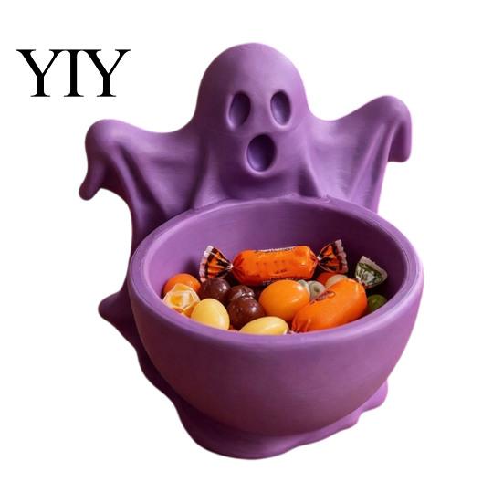 Autumn Party Table Centerpiece 3D Printed Ghost Candy Bowl for Halloween Decorations, Multi-functional Desktop Storage Unique Niche Home Furnishings