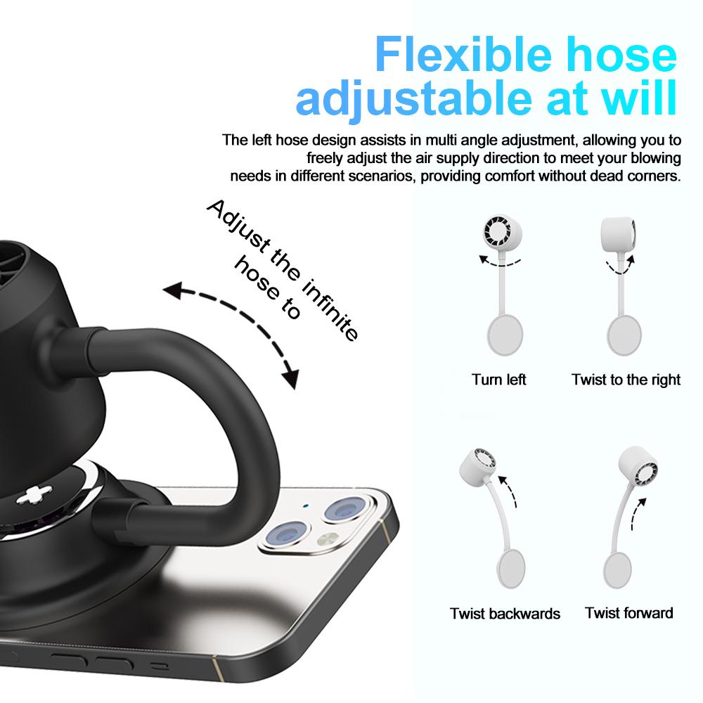 Multifunctional Magnetic Fan With Light USB Rechargeable Fan Outdoor Rotatable Fan Cooling Travel Hand Fans Desktop Phone Stand