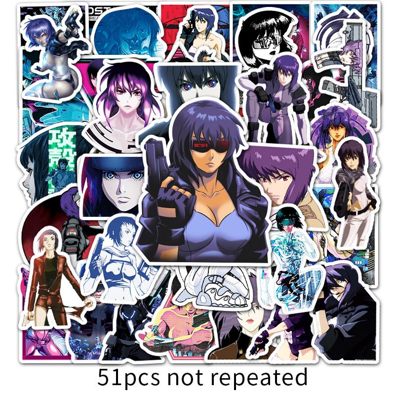 51 Custom Ghost in the Shell Anime Waterproof Stickers for Notebooks and Tablets