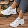 Fashion Fashion Mix Color Lace Up Sneakers Women 2025 Autumn Breathable Mesh Thick Bottom Sports Shoes Comfort Non Slip Running Shoes