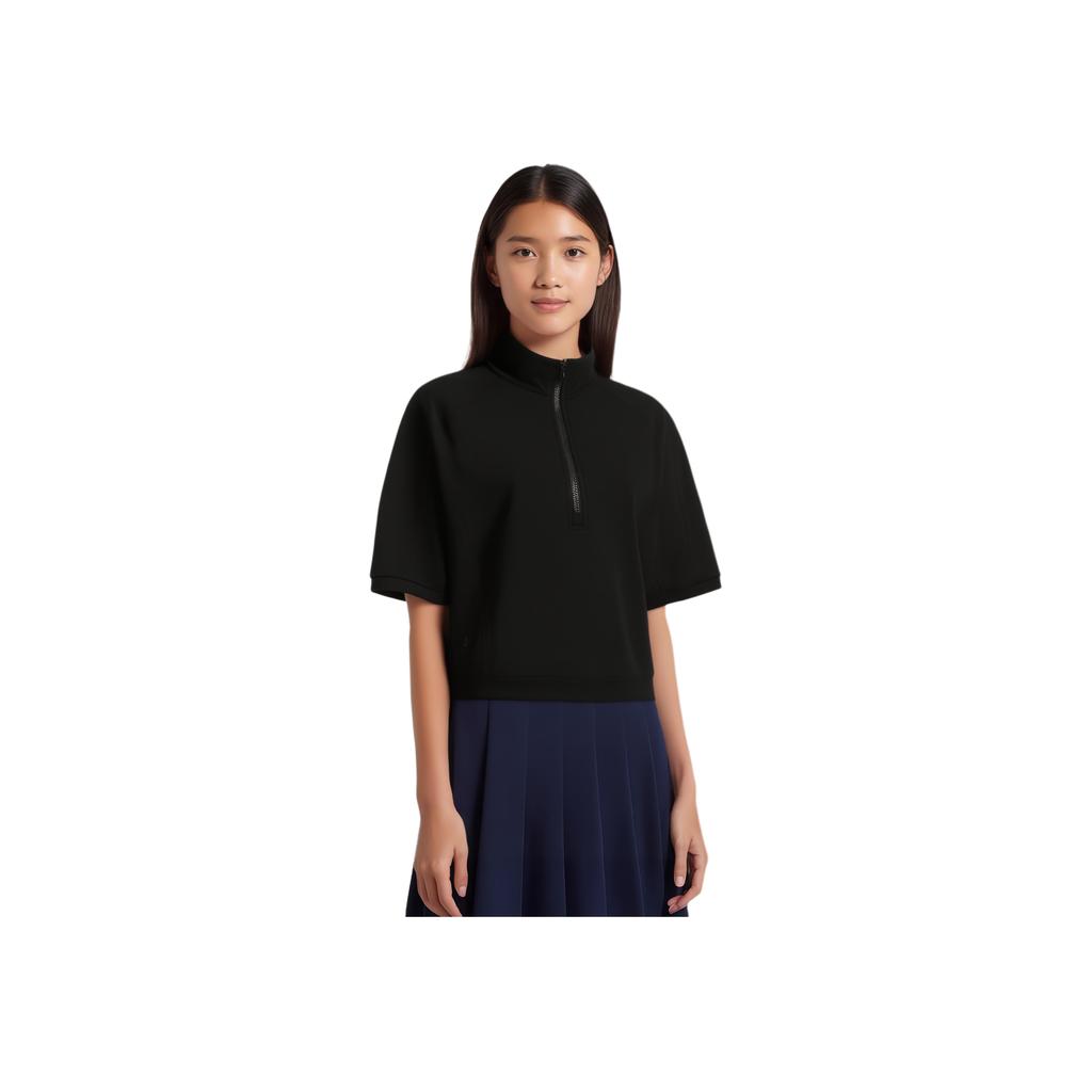 Li-Ning Comfortable Loose Sweat-Absorbing Short Sleeve Polo Shirt Women tops Black APLU720-4