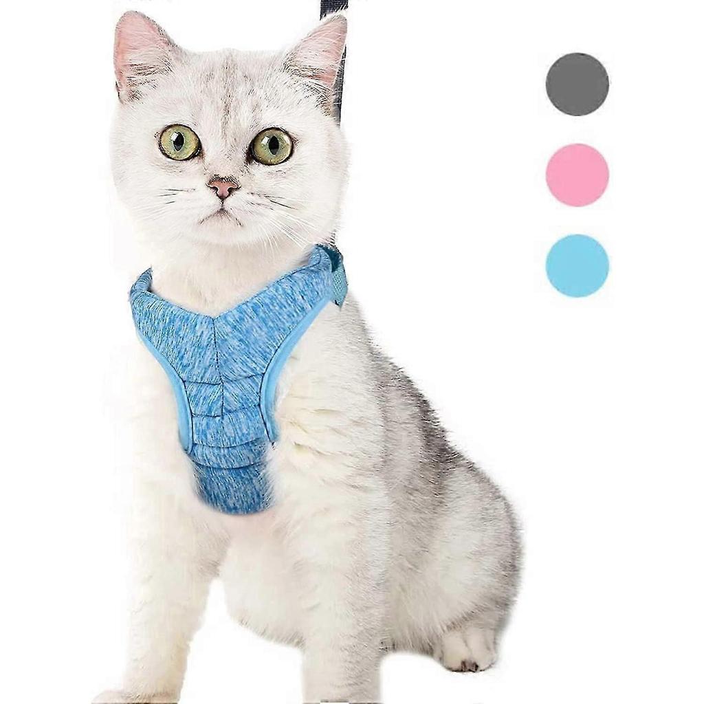 Soft Cat Harness and Leash Set Escape Proof for Walking,Adjustable Soft Jackets with Retractable cushioning Cat Leash For Small medium kitten harness(
