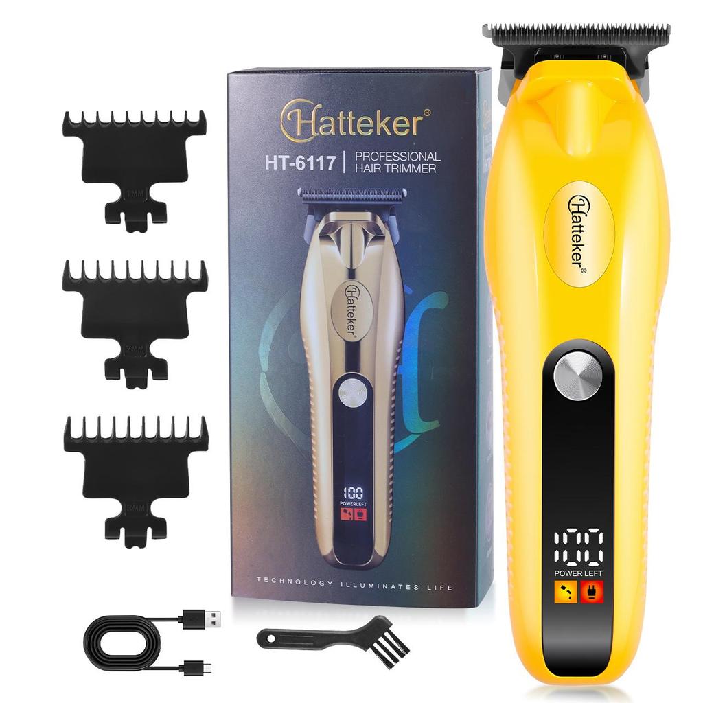Electric Clippers Cordless Digital Display with LED Screen for Professional Barber Use Shaving and Oil Headcut Sculpting USB Rechargeable