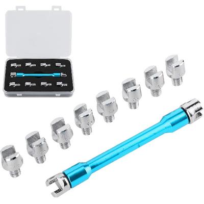 Motorcycle Spoke Wrench Set, CNC 5.0-6.8Mm, 93Mm/3.7In For Most Bikes(Blue)