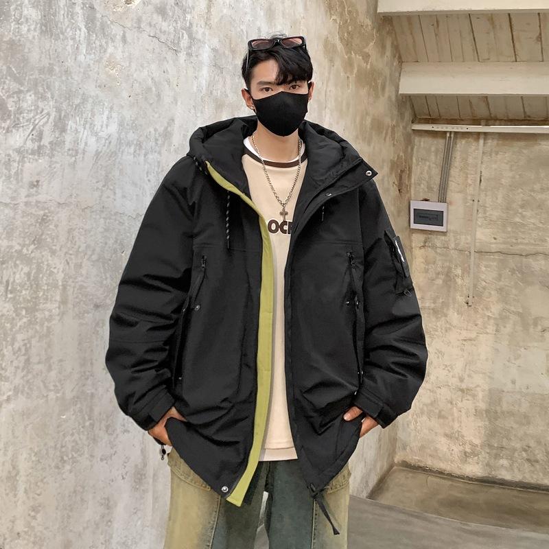 

Зимняя новая пуховая куртка с капюшоном, модная, универсальная, утолщенная, для пары, утолщенная, многоцветная, белая, для пары M