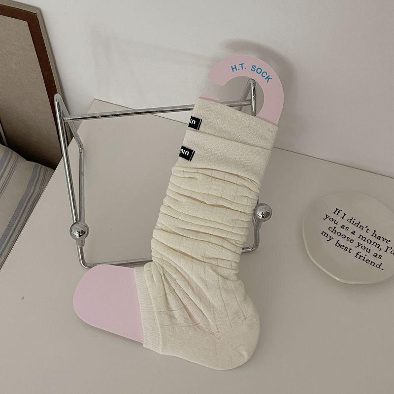 Miu Style Slouch Socks: Summer Thin Fabric Ballet Half-Leg Warmers with Heel for Slippers