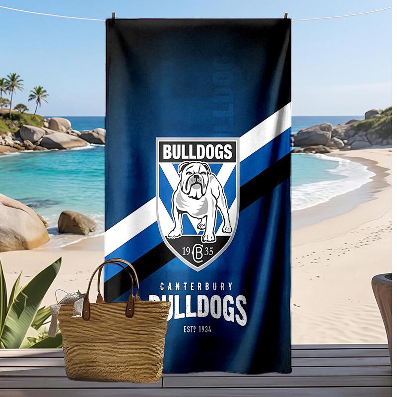 bulldogs Printed Quick Dry Beach Towel Super Absorbent Soft Lightweight Bath Towel for Pool Summer Travel