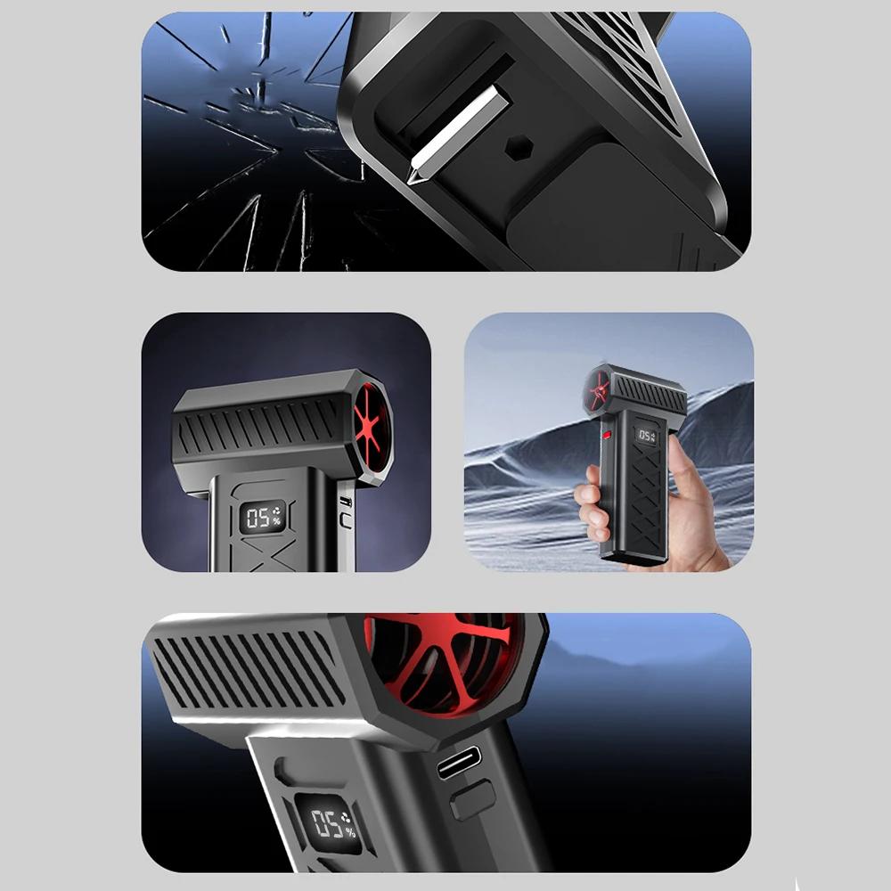 130000 Mini Turbo Jet Fan Electric Air Duster Adjustable wind speed Turbo Violent Blower Rechargeable with Light Car Cleaning