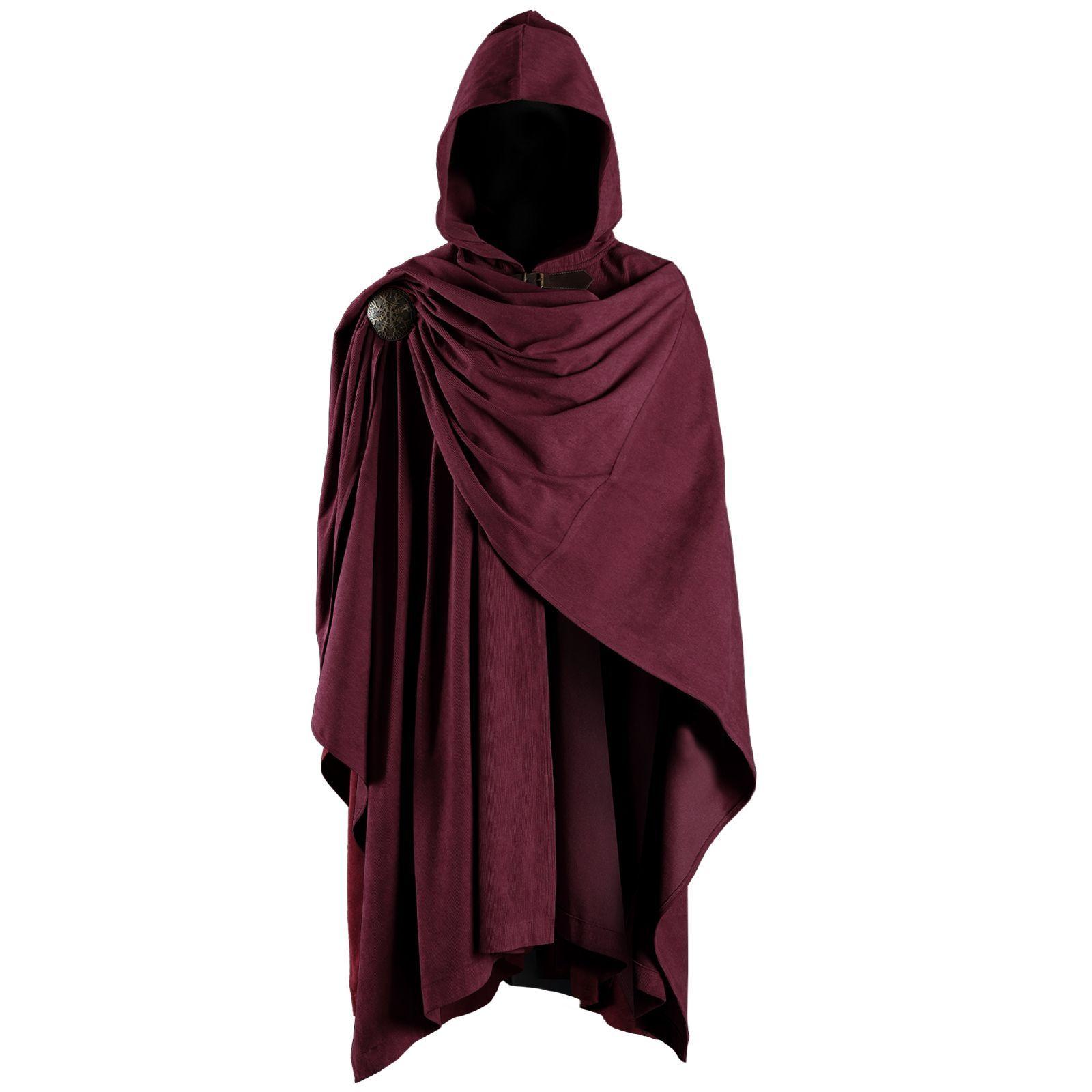 

Unisex Medieval Vintage Halloween Cloak Corduroy Cosplay Performance Cloak Stage Costume красный