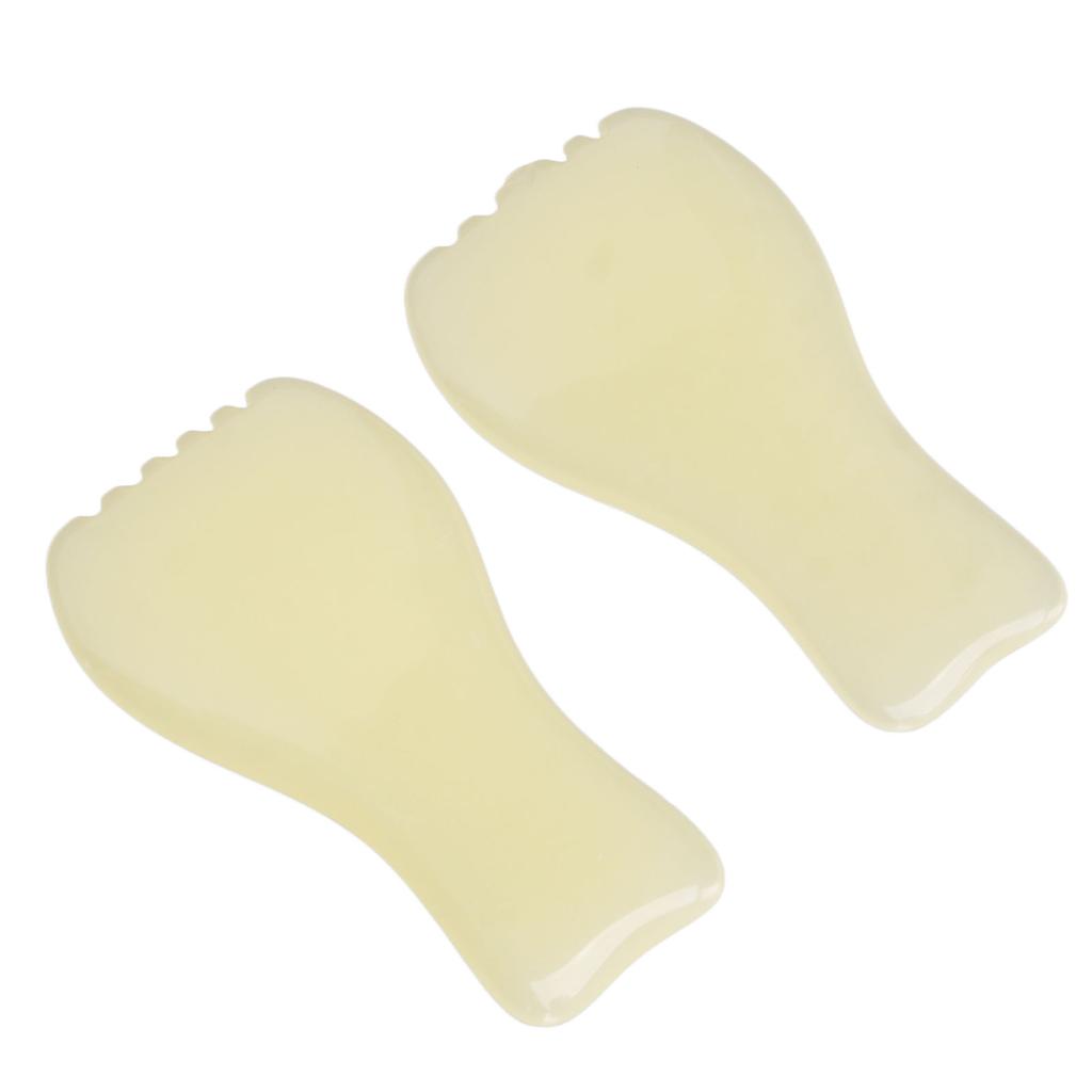 2pcs Facial Scraping Massage Board Smoothing Surfaces Resin Skin Gua Sha Plate for Home Salon