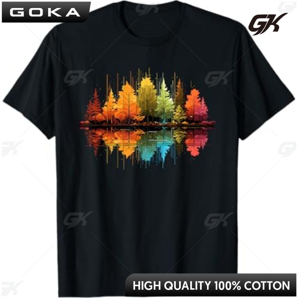 

Nature Reflection Forest Trees Outdoor Wildlife Short Sleeved Round Neck Y2k Tshirt Men New in Top Unisex Clothes TShirt 4XL