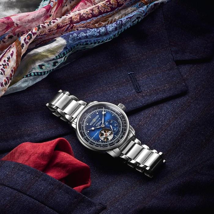 [Zeppelin] 100th Anniversary Automatic Watch, 50m Water Resistance, Mineral Glass, Navy Dial, 7662M-3, Men's