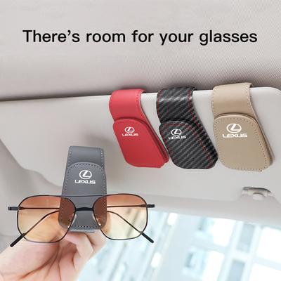 Leather Car Glasses Clip Credit Card Holder Ticket Clamp For Fsport GS GX IS LS LX CT LC RC LBX NX RX 350h 450h ES UX 300e