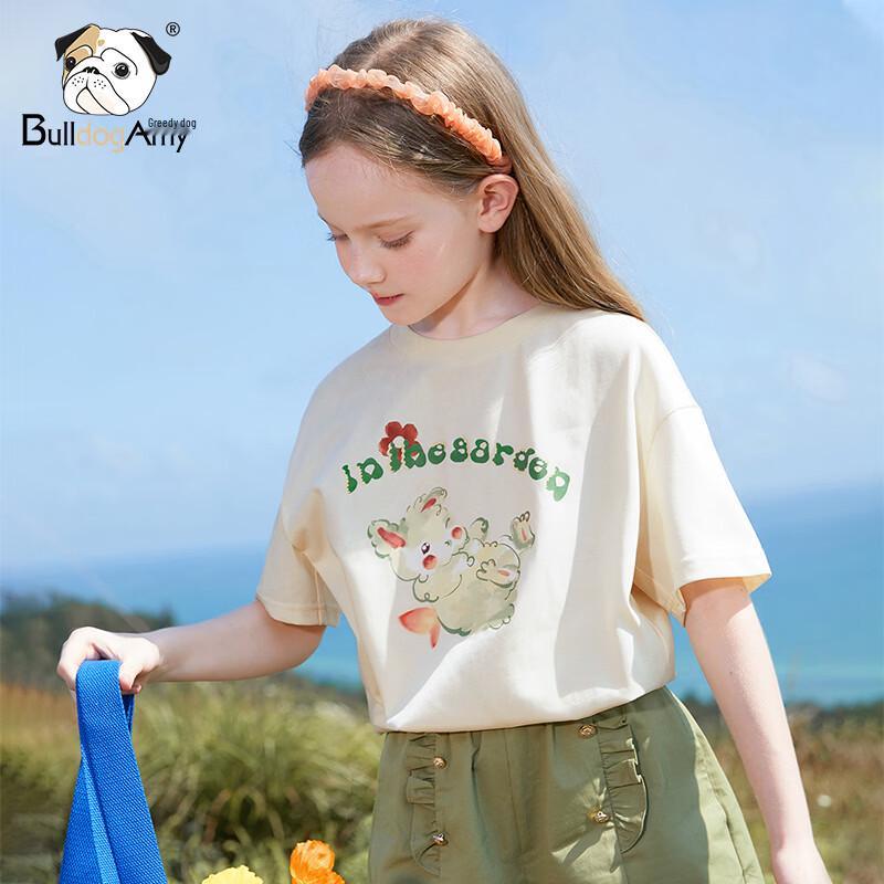 

CHAN ZUI GOU Girls Summer Cat Print T-Shirt 120