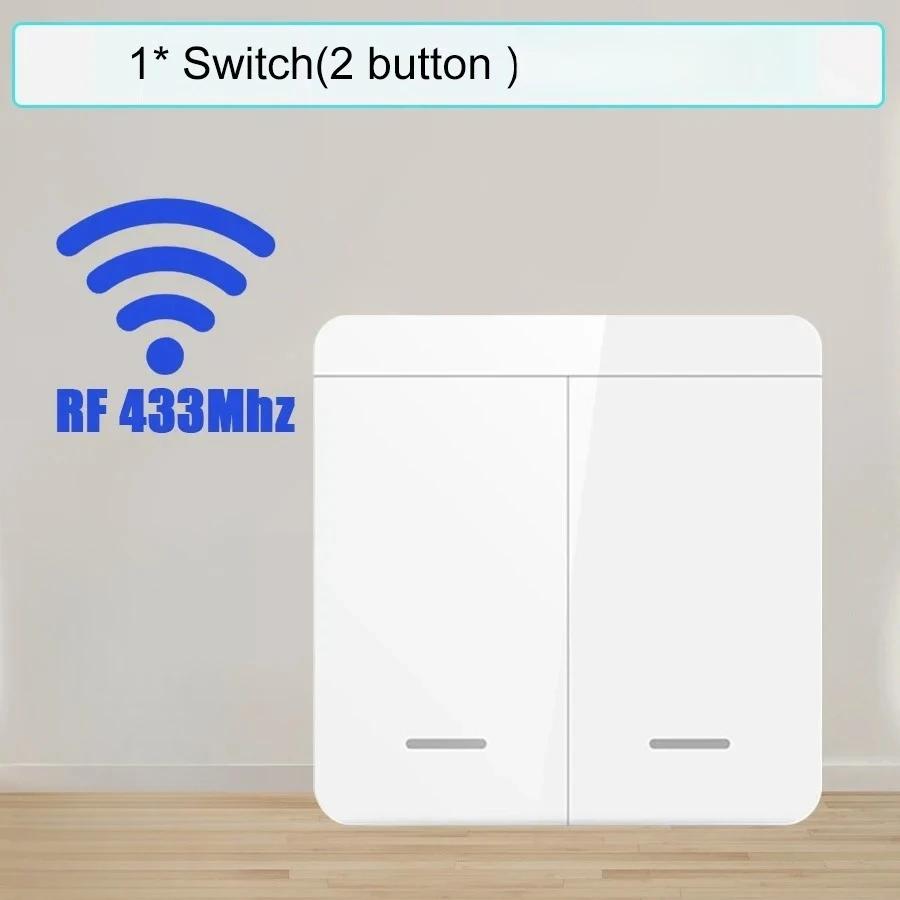 433Mhz Wireless Remote Control Light Switch 110V 220V Mini Relay Receiver 86 Wall Panel Switch for Smart Home Led Light Lamp Fan