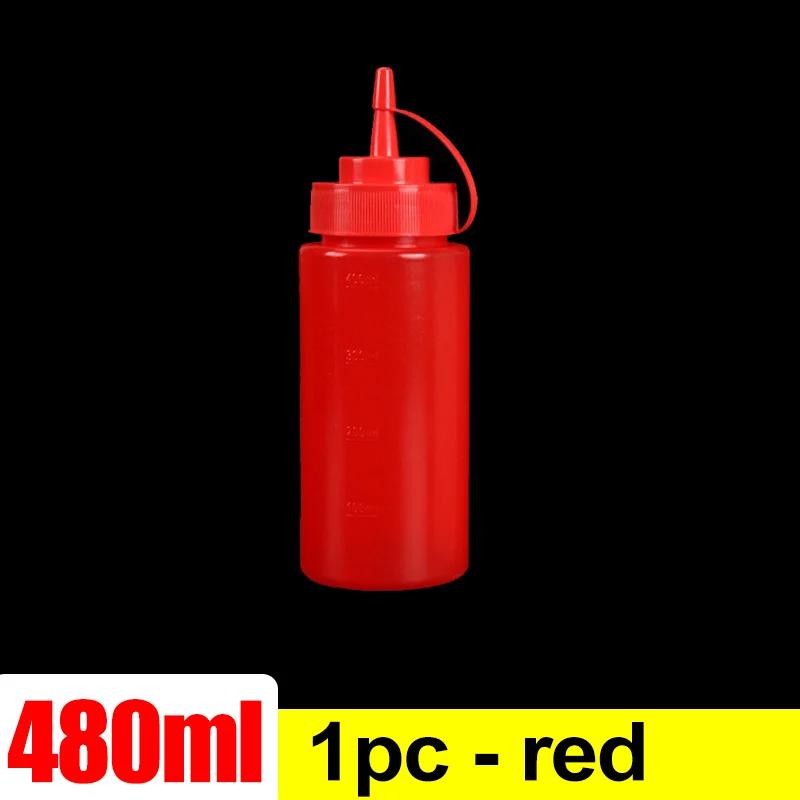 Plastic Condiment Squeeze Bottles Ketchup Mustard Salad BBQ Olive Oil Dispenser Seasoning Sauces Bottles Kitchen Tools 240/480ml