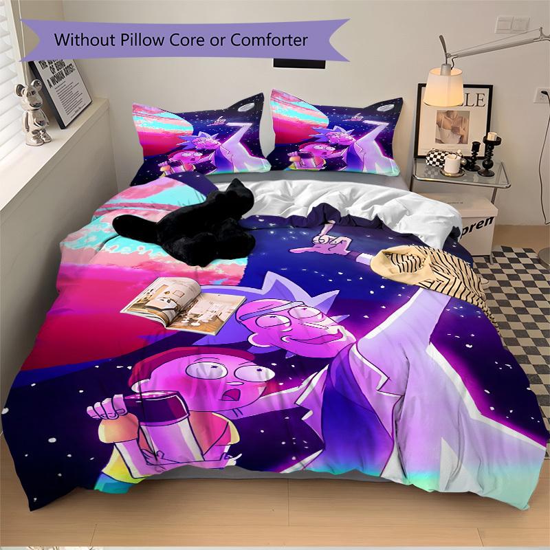 3pcs Rick and Morty Duvet Cover Set, 1 Duvet Cover + 2 Pillowcases (No Insert), High-Definition Print for All Seasons,Durable Yy251103012