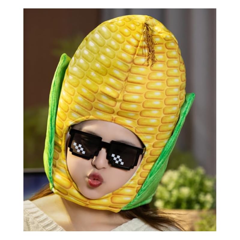 

[DOKiDOKi] corn hat Cosplay [cute] transformation head headgear stuffed toy Kigurumi Headgear Fluffy cute cute halloween vegetables Greengrocer corn
