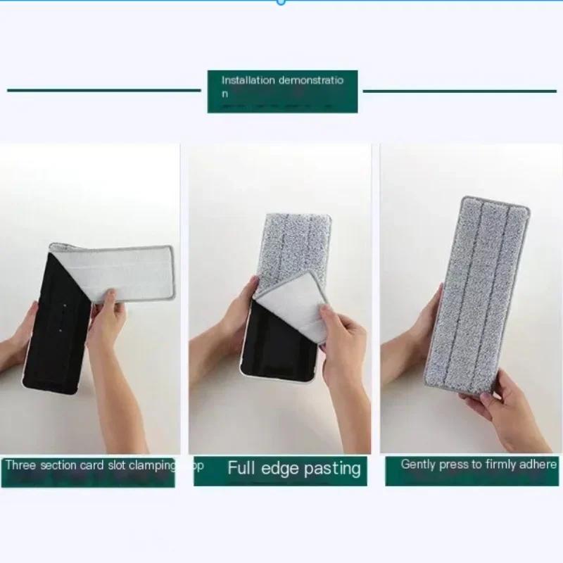 Replace Mop Head Microfiber Replacement Head Floor Cleaning Cloth Pads Flat Squeeze Hand Free Wringing Tools for Home 33x12cm