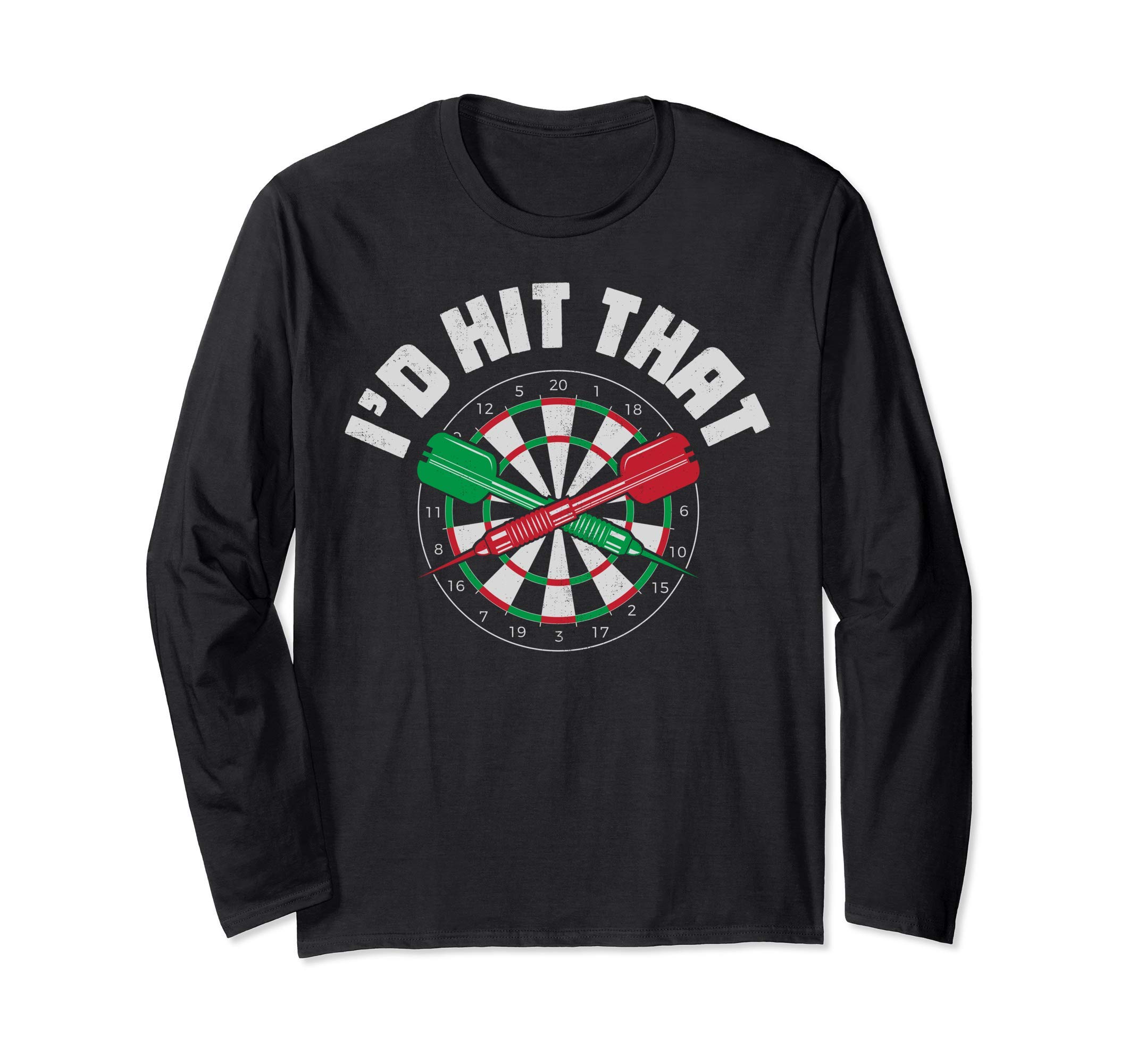 

Hit That Darts Dartboard Dart Board Target Vintage Gifts Long Sleeve I d T-Shirt чёрный