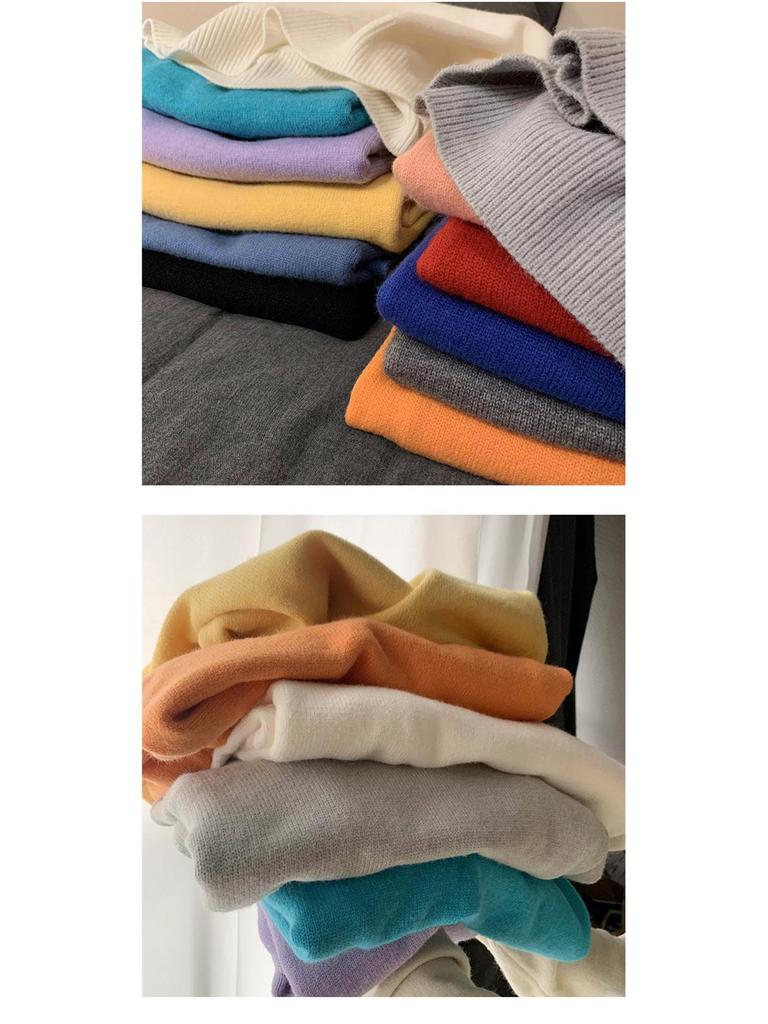 Men's Solid Color Loose Wool Sweater - Autumn/Winter Hong Kong Style, Crew Neck, Casual Versatile Knit.