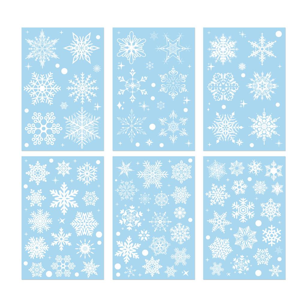 Christmas Window Snowflake Decals Set With Pvc Material For Display Festive