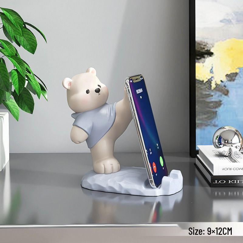 Süßer Bären-Handyhalter Schreibtisch-Dekoration - Büro-Stressabbau-Gadget & Geschenk