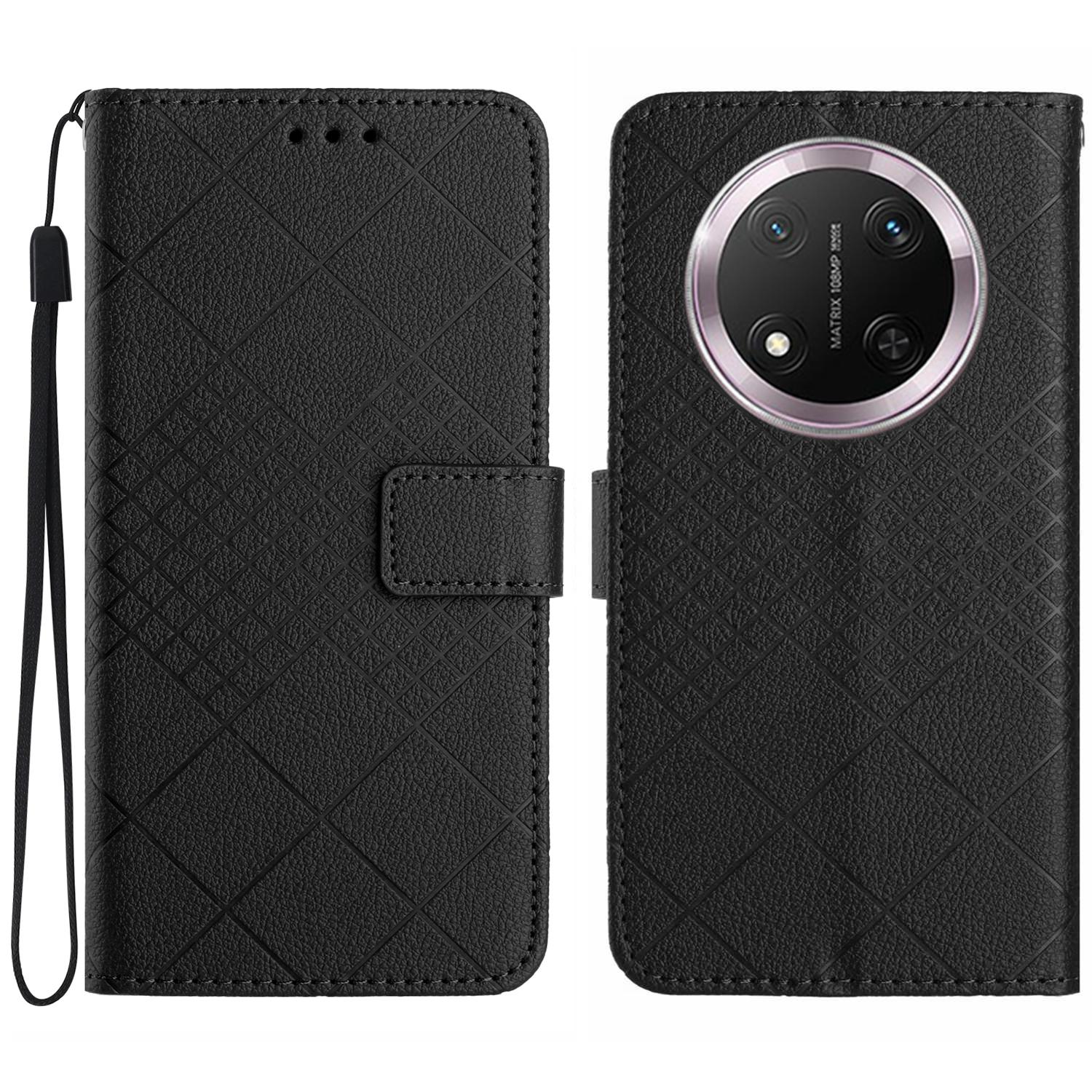 For Honor Magic7 Lite 5G/X9c 5G/X60 Pro 5G Wallet Phone Case Imprint PU Leather Flip Folio Cover A