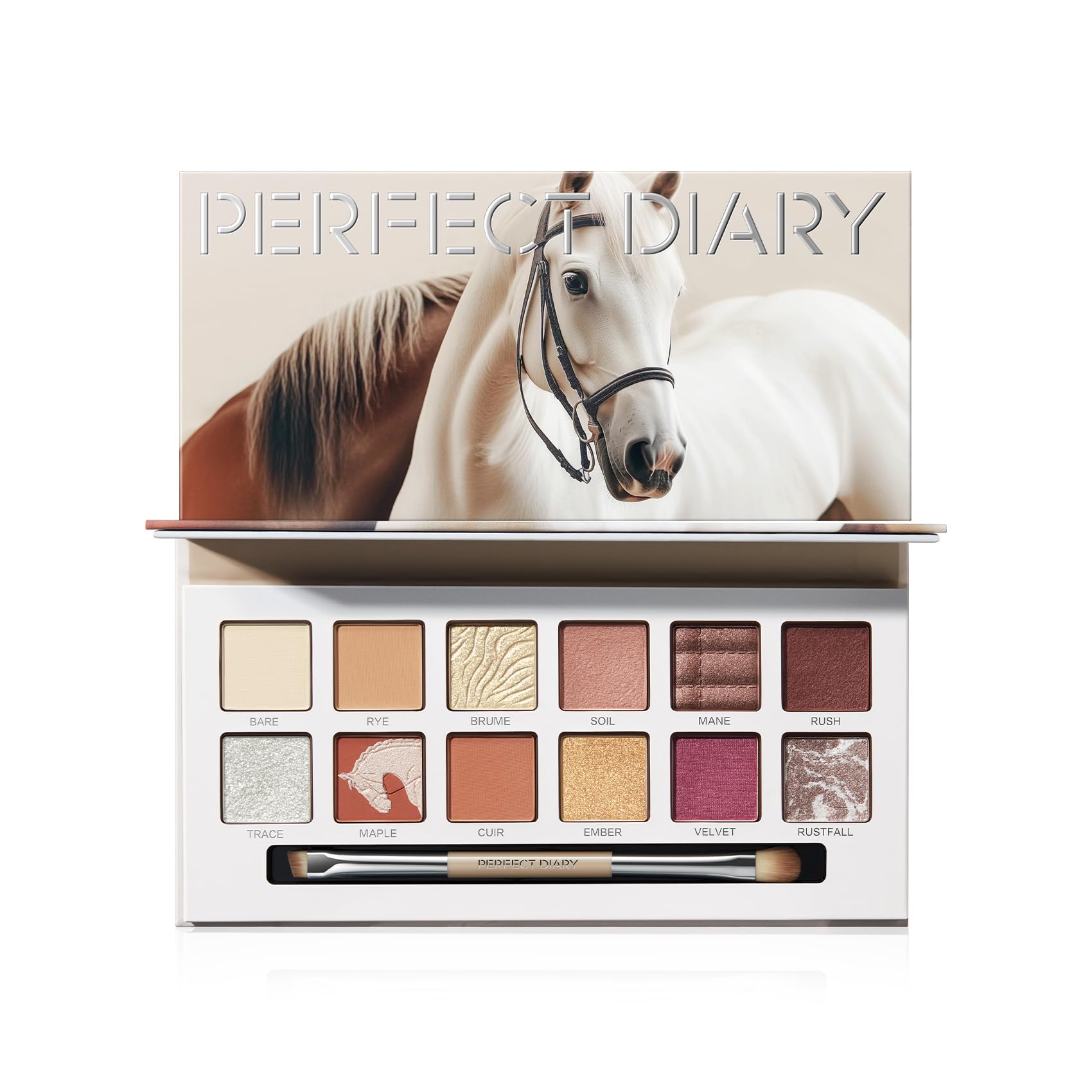 

PERFECT DIARY Animal Eyeshadow Palette, Popular Eye Makeup, Gift, Highly Pigmented & Highly Adhering Makeup Palette (1.2g x 12 Shades) (Chestnut Horse