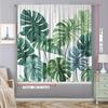 Monstera Leaf Print Curtains Set of 2 Rod Pocket Semi Sheer for Living Room Bedroom Decor