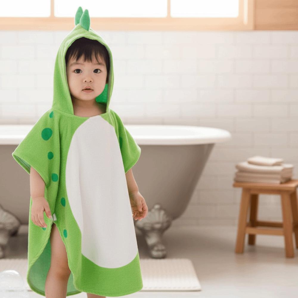 Warmes einlagiges Kinderbadetuch Cartoon Weicher Jungenumhang Handtuch Duschumhang Handtuch für Schwimmen Mädchen Kapuzenbademantel Nachtwäsche