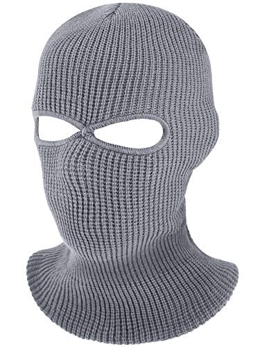 2-Hole Knitted Full Face Cover Cap Ski Neck Gaiter Winter Balaclava Warm Knit Beanie For Outdoor Sports Funny Party Riding Hat