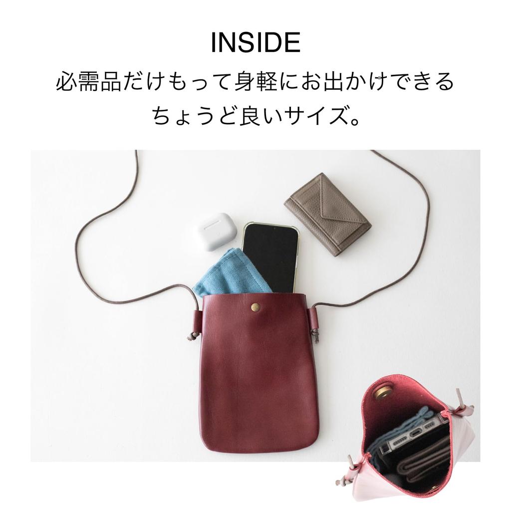 BAG Since Made In Japan Genuine Leather Shoulder Bag with Smartphone Renew Surplus [IMAI 1977] Pouch, Bag, Leather, Sustainable, Lightweight, 2890-J