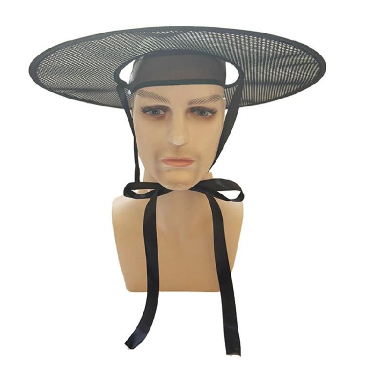 Cultural Theme Black Hat with Ancient Design in Polyester Fabric Hollow Woven Hat for Costume Event and Daily Fashion