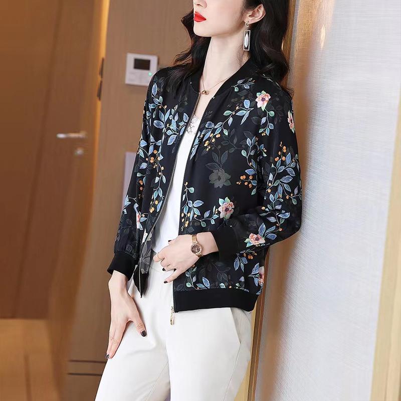 Spring Clothing Retro Jacket for Women Middle-aged Mother Spring and Autumn Jacket Cardigan Baseball Jacket