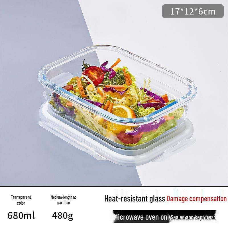 Ciotola Bento in Vetro per Microonde - Resistente alle Alte Temperature, Grande Capacità, Pranzo Ermetico