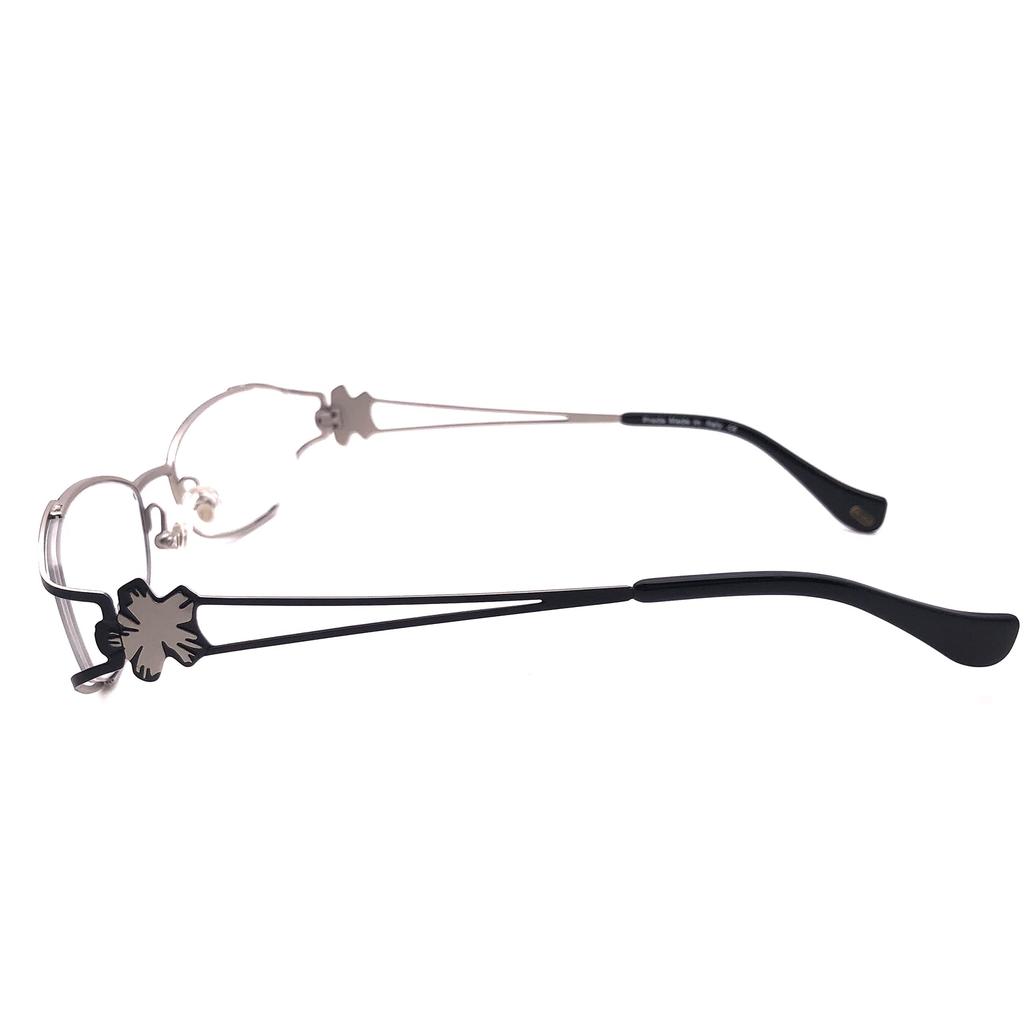 RSINC Full Rim frame/eyeglass/Spectacle,Leather stich Optical, For Men And Women,Black - Silver P8060 51-18-135 COL. 202 IB-1 M1 9Q-VXFR-JAPF