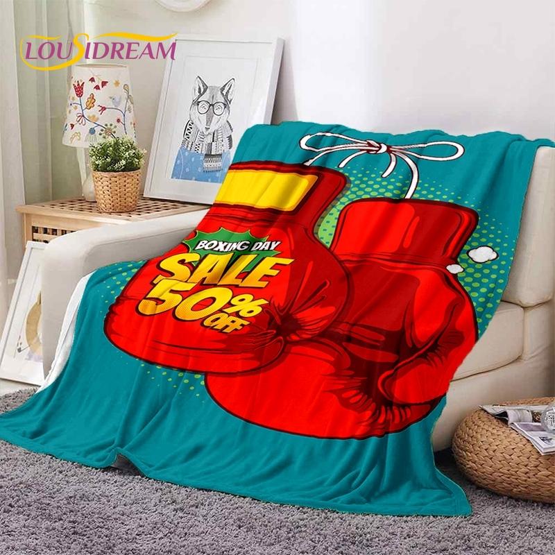 Boxing Gloves Boxer Fight Cartoon Soft Flannel Blankets,Throw Blanket Comfortable Blanket for Picnic Beds Sofa Home Bedroom Gift