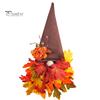 Thanksgiving Fall Gnome Wreath Pointed Hat Realistic Maple Leaves Flower Indoor Outdoor Wall Door Hanging Autumn Artificial Garland Harvest